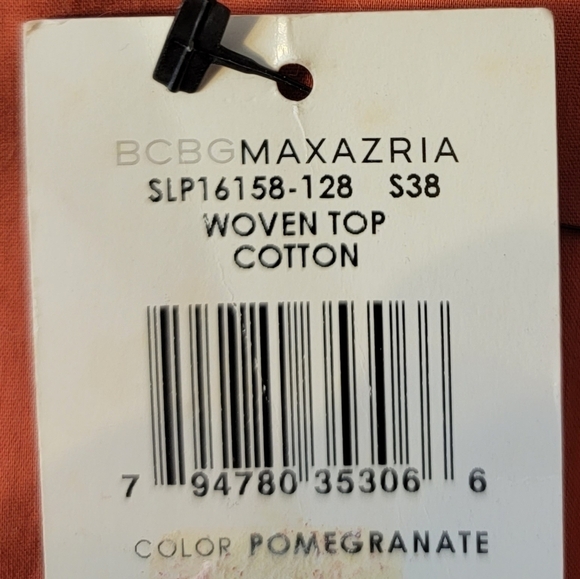 BCBGMAXAZRIA Pleated V Neck Top Sleeveless Woven Cotton Burnt Orange Exposed Zip - Picture 13 of 13